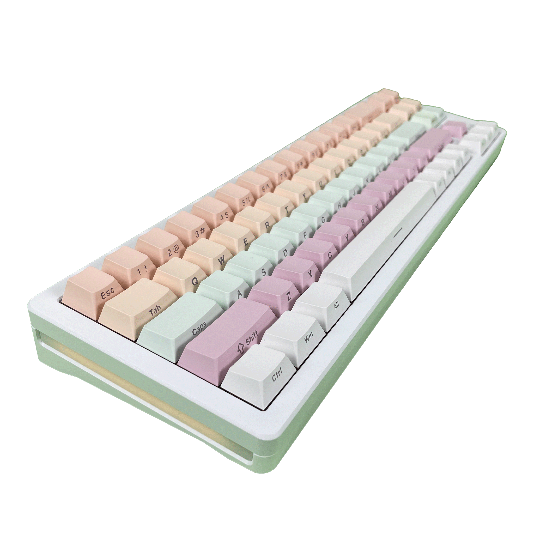 Bàn Phím Cơ Không Dây M71RGB , White Pink (Case Nhôm,Triple Mode, Hostswap, Rgb)
