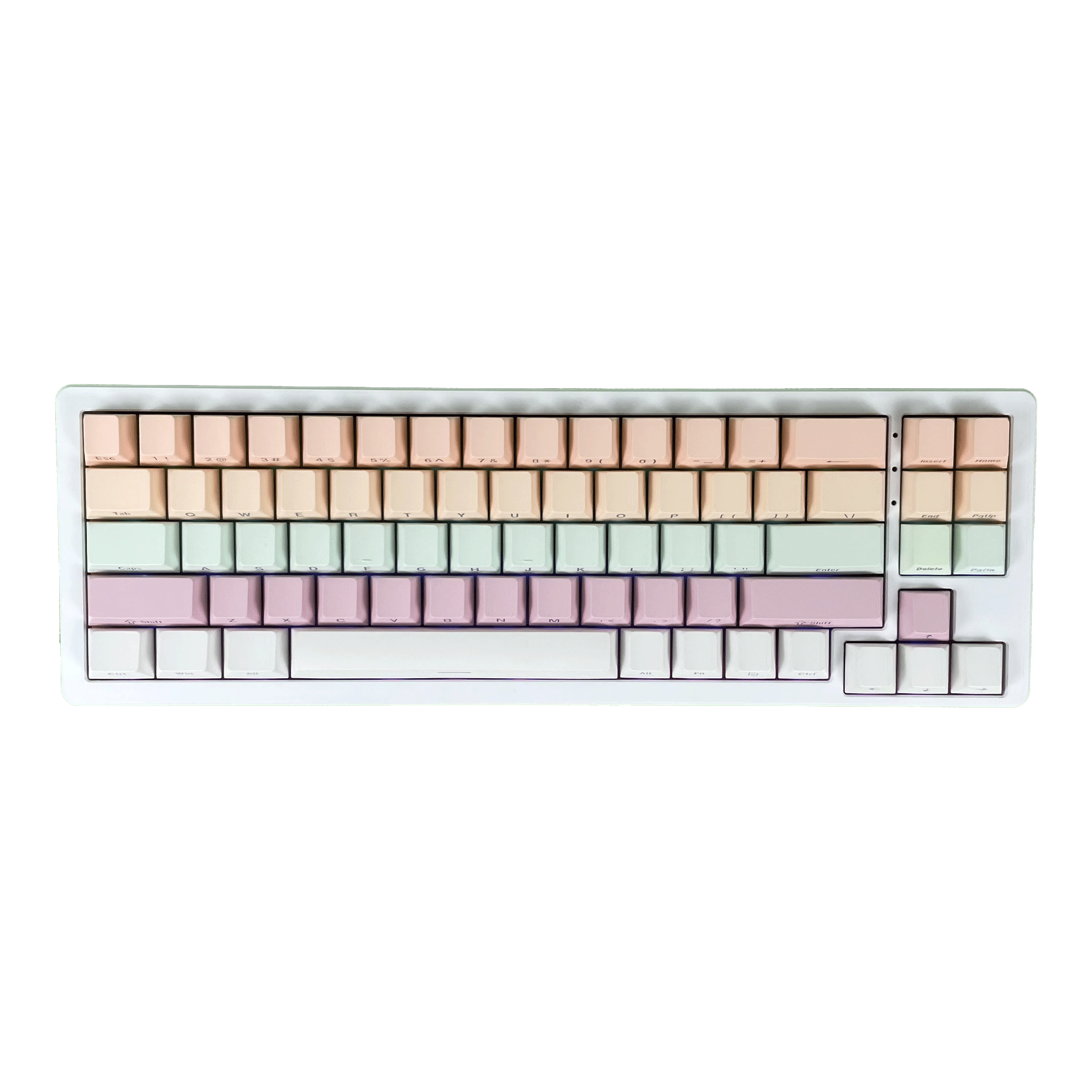 Bàn Phím Cơ Không Dây M71RGB , White Pink (Case Nhôm,Triple Mode, Hostswap, Rgb)