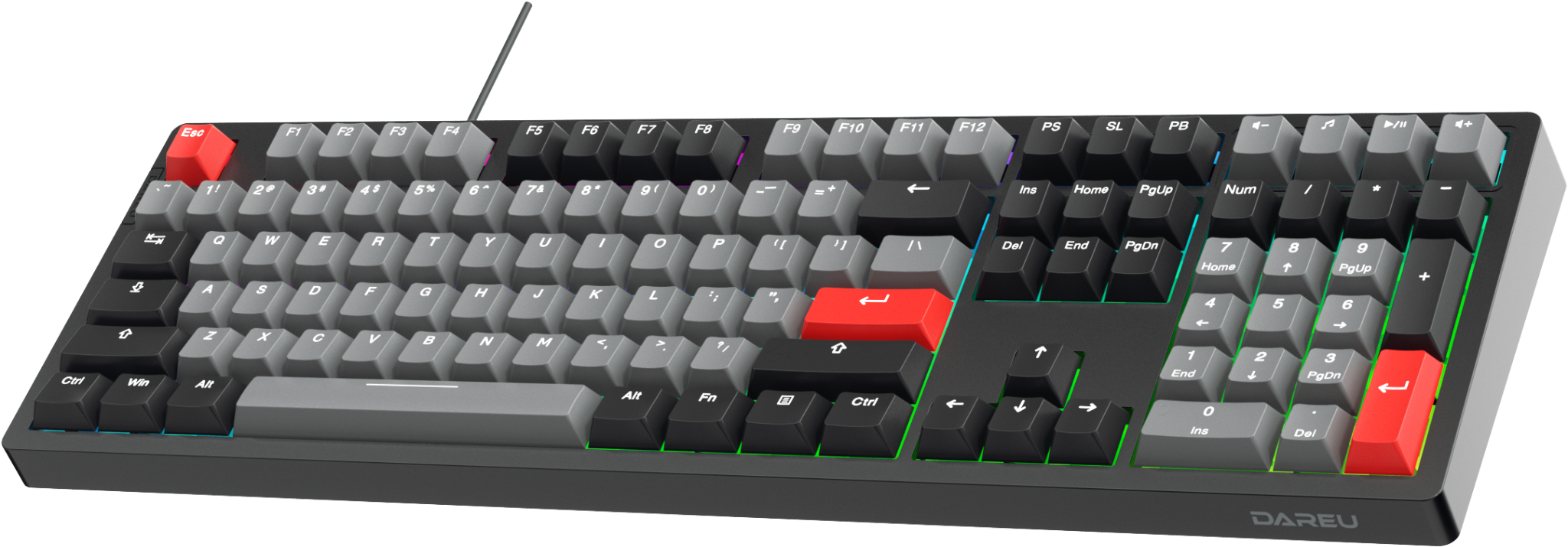 Bàn phím gaming Dare-U EK108 RT | Rapid Trigger, Có dây, Waterproof, SKY Magnetic Switch, RGB, Đen