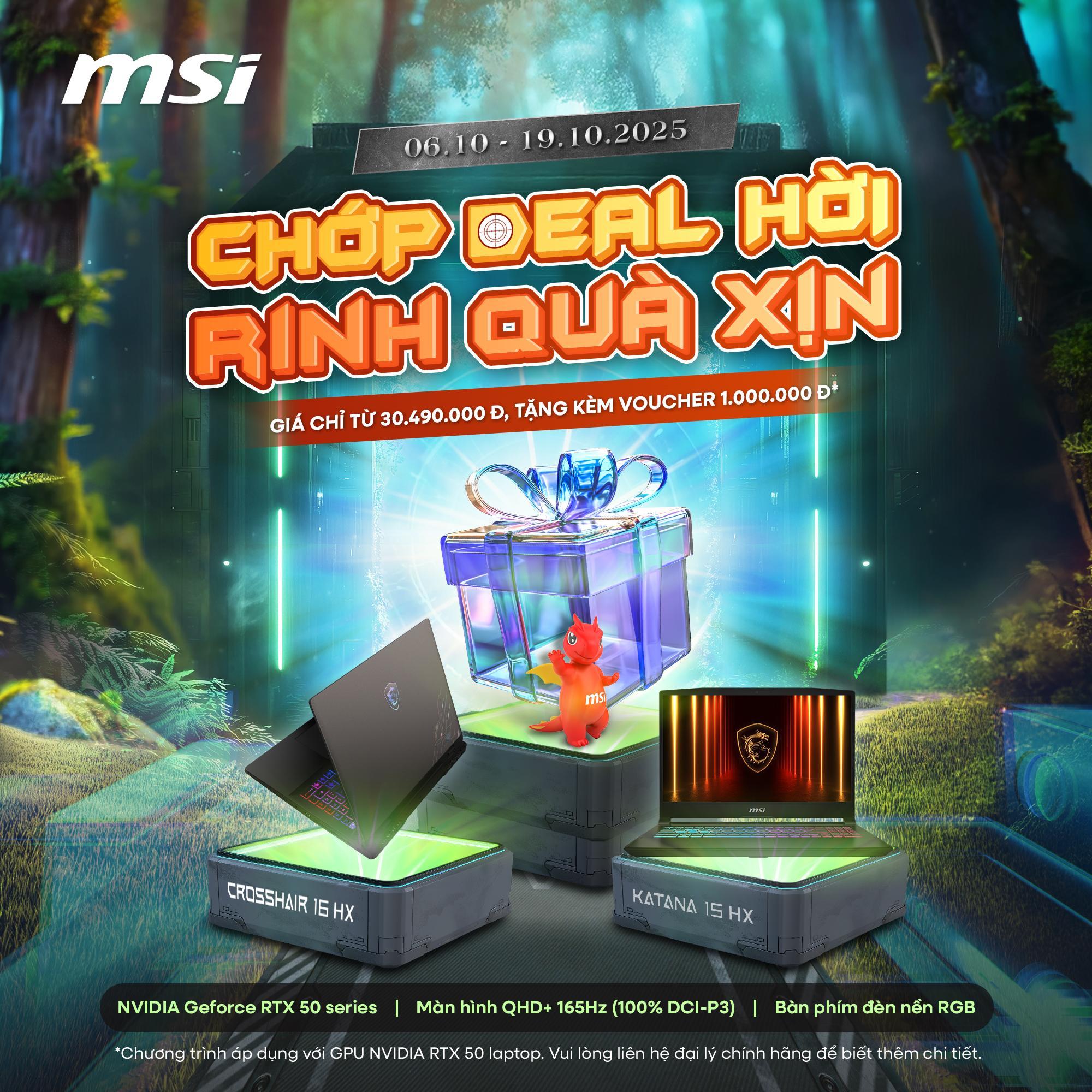Chớp Deal Hời – Rinh Quà Xịn Cùng Laptop MSI Katana & Crosshair | Ưu Đãi Đến 1 Triệu Đồng